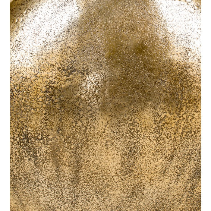 Brass Distressed Vase with Round Cutout Top, Large, Gold