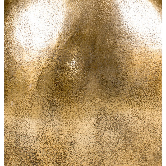 Brass Distressed Vase with Round Cutout Top, Medium, Gold