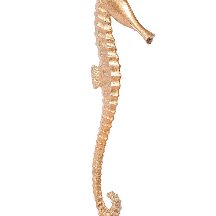 Aluminum Small Candle Holder with Sea Horse Structure, Gold