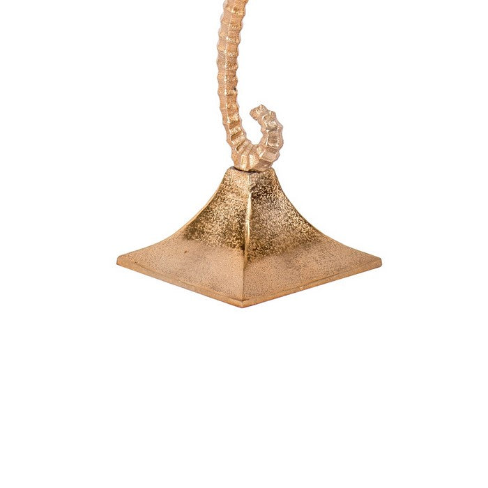 Aluminum Small Candle Holder with Sea Horse Structure, Gold