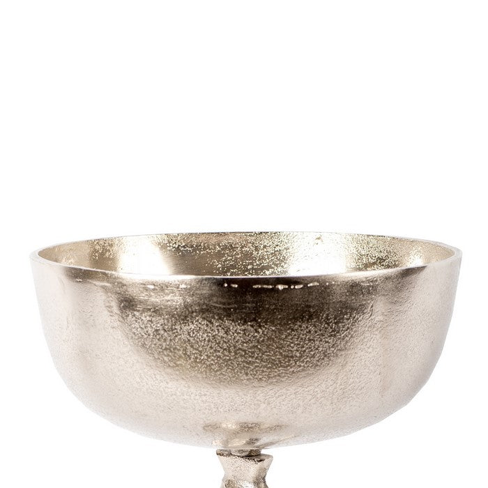 Coastal Aluminum Bowl with Sea Horse Structure, Large, Silver