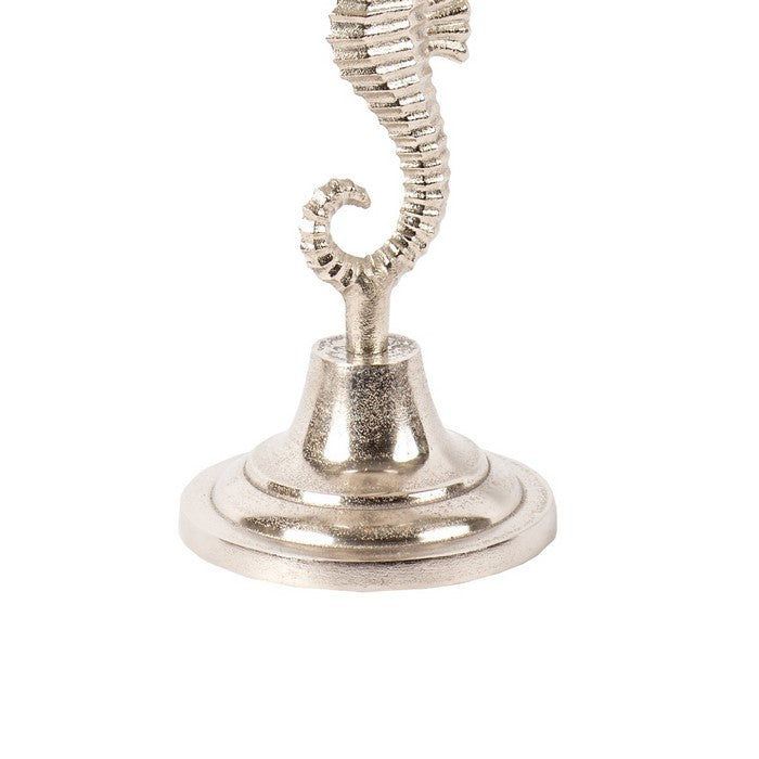 Coastal Aluminum Bowl with Sea Horse Structure, Medium, Silver