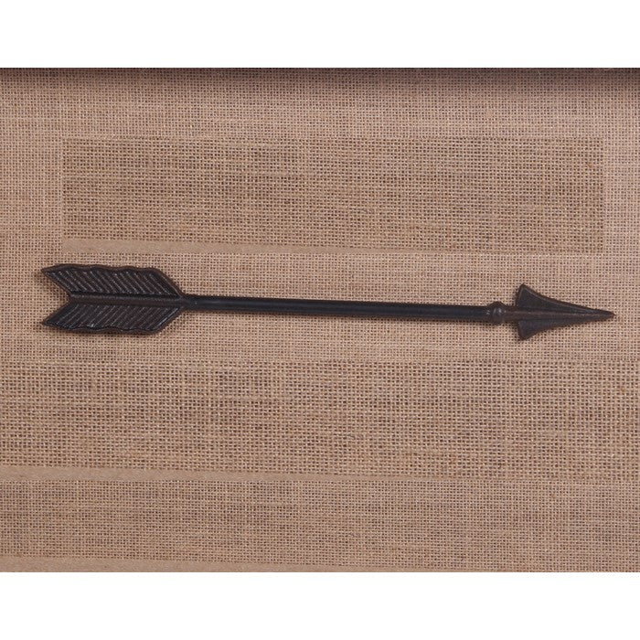 Rectangular Wooden Wall Decor with Metal Arrow Accents, Brown