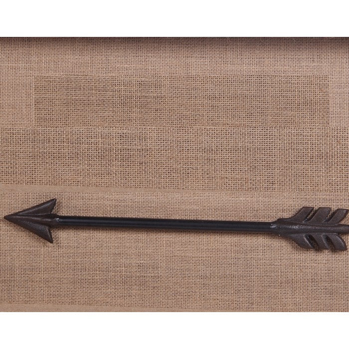 Rectangular Wooden Wall Decor with Metal Arrow Accents, Brown