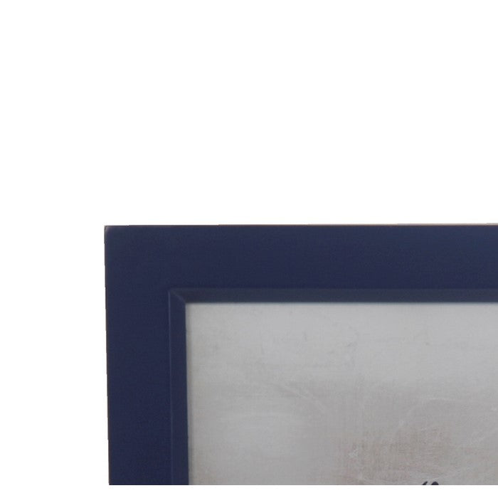 Square Shape Wooden Wall decor with Crown Print, Blue and White