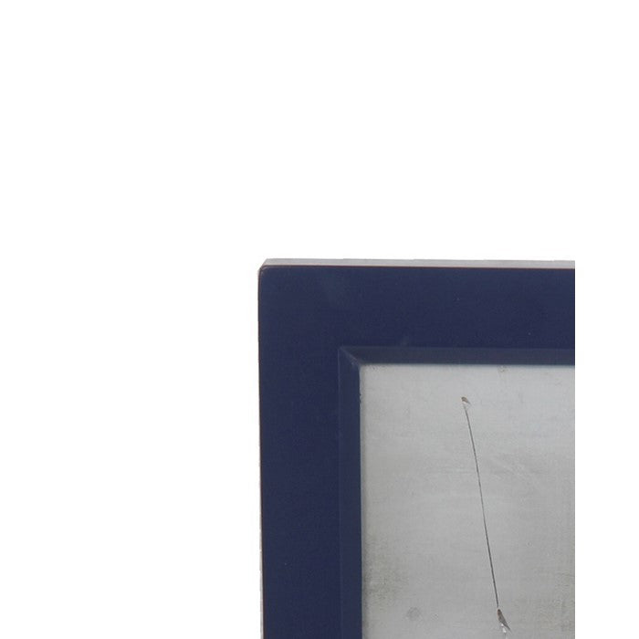 Square Frame Wooden Wall decor with Royal Crown Print, Blue and White