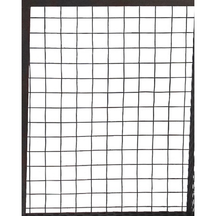 Industrial 3 Tier Round Iron Wall Shelf with Mesh Backing, Gray