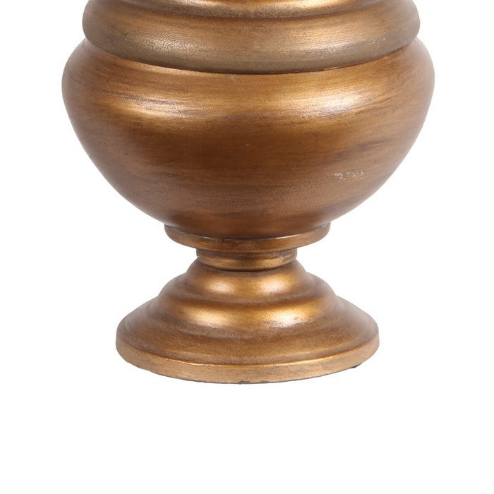 Traditional Decorative Metal Finial with Rounded Top, Medium, Gold