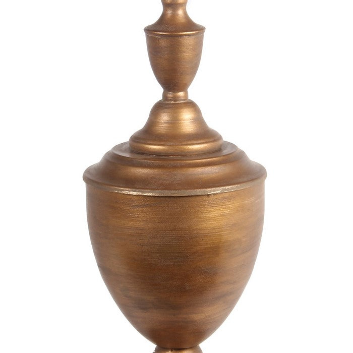 Traditional Decorative Metal Finial with Pointed Top, Large, Gold
