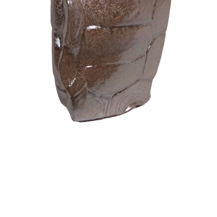 Decorative Ceramic Turtle Shell Shaped Vase, Small, Brown