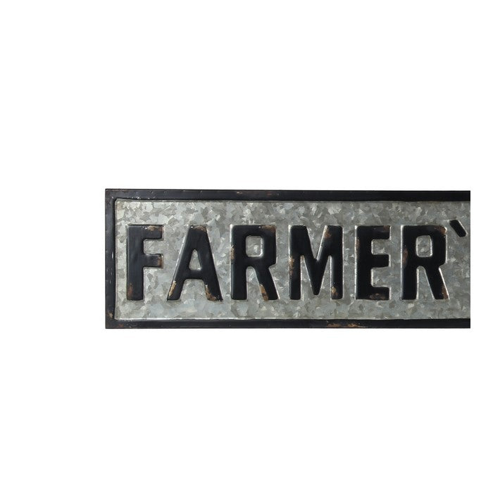 Countryside Metal Farmers Market Decor Sign, Black and Silver