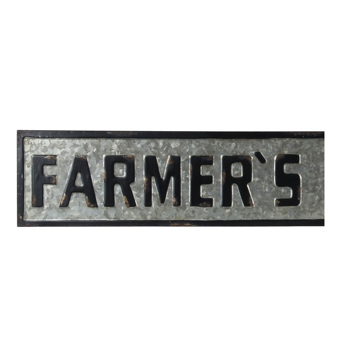 Countryside Metal Farmers Market Decor Sign, Black and Silver