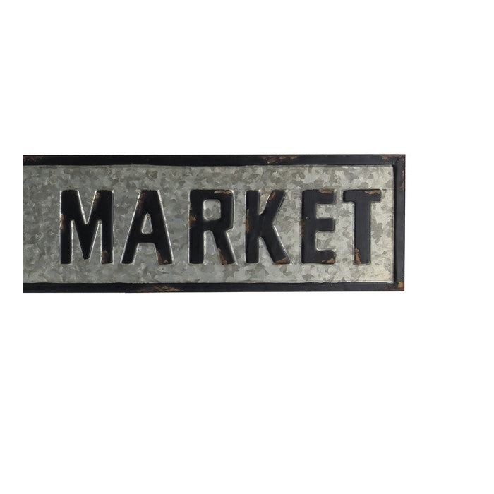 Countryside Metal Farmers Market Decor Sign, Black and Silver