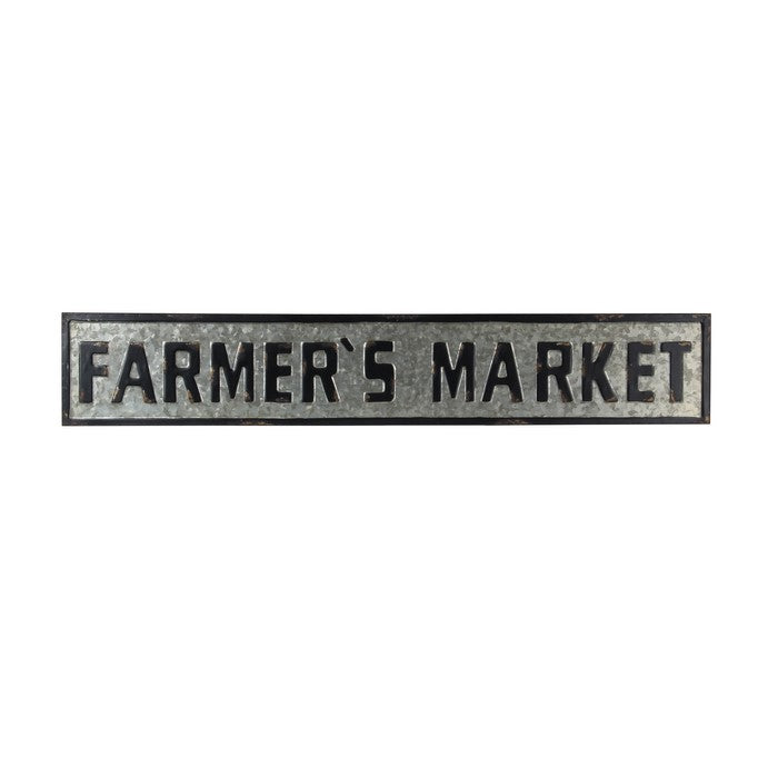 Countryside Metal Farmers Market Decor Sign, Black and Silver