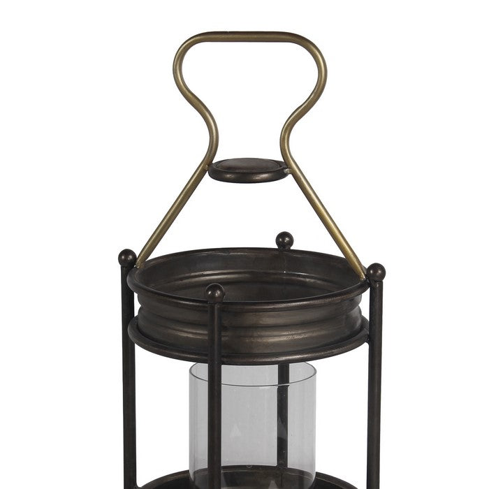 Transitional Metal Candle Holder with Ball Leg, Small, Espresso