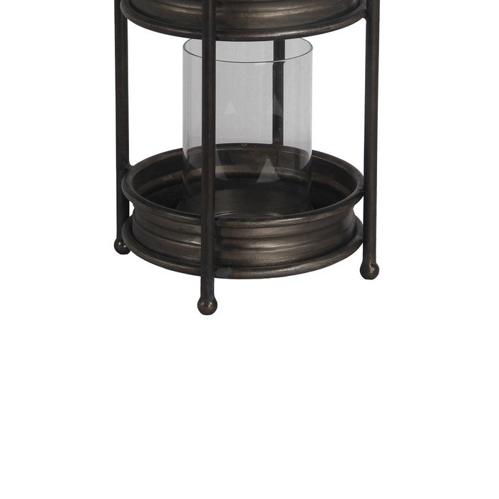 Transitional Metal Candle Holder with Ball Leg, Small, Espresso