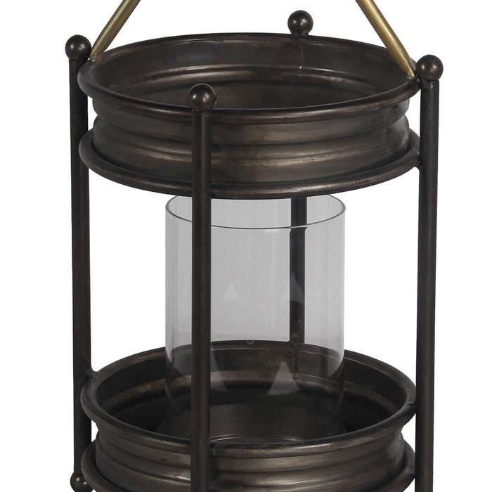 Transitional Metal Candle Holder with Ball Leg, Small, Espresso