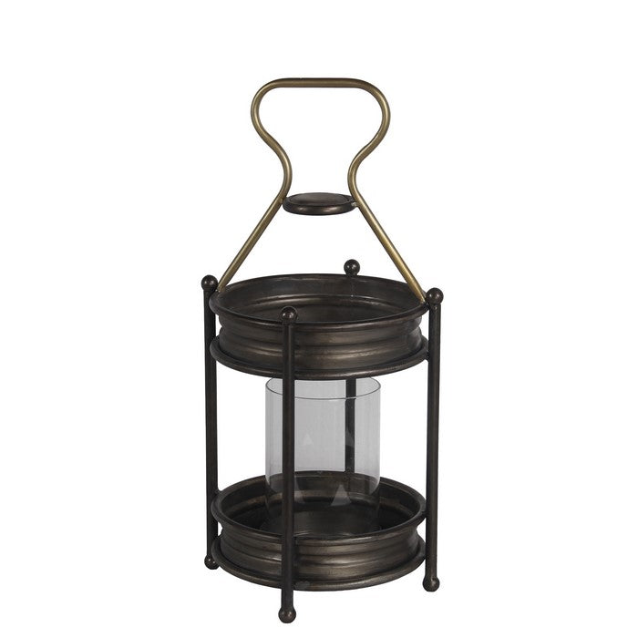 Transitional Metal Candle Holder with Ball Leg, Small, Espresso