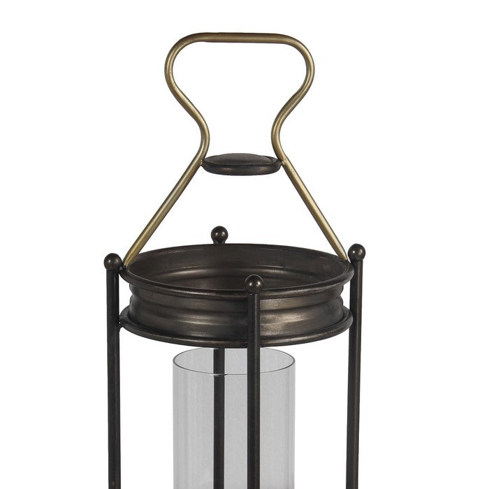 Transitional Metal Candle Holder with Ball Leg, Large, Espresso