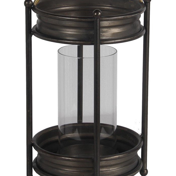 Transitional Metal Candle Holder with Ball Leg, Large, Espresso