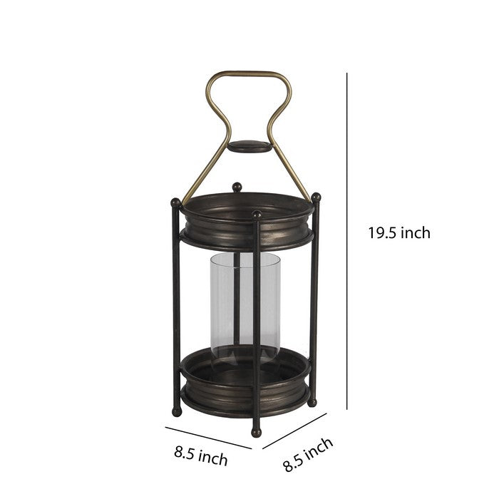 Transitional Metal Candle Holder with Ball Leg, Large, Espresso