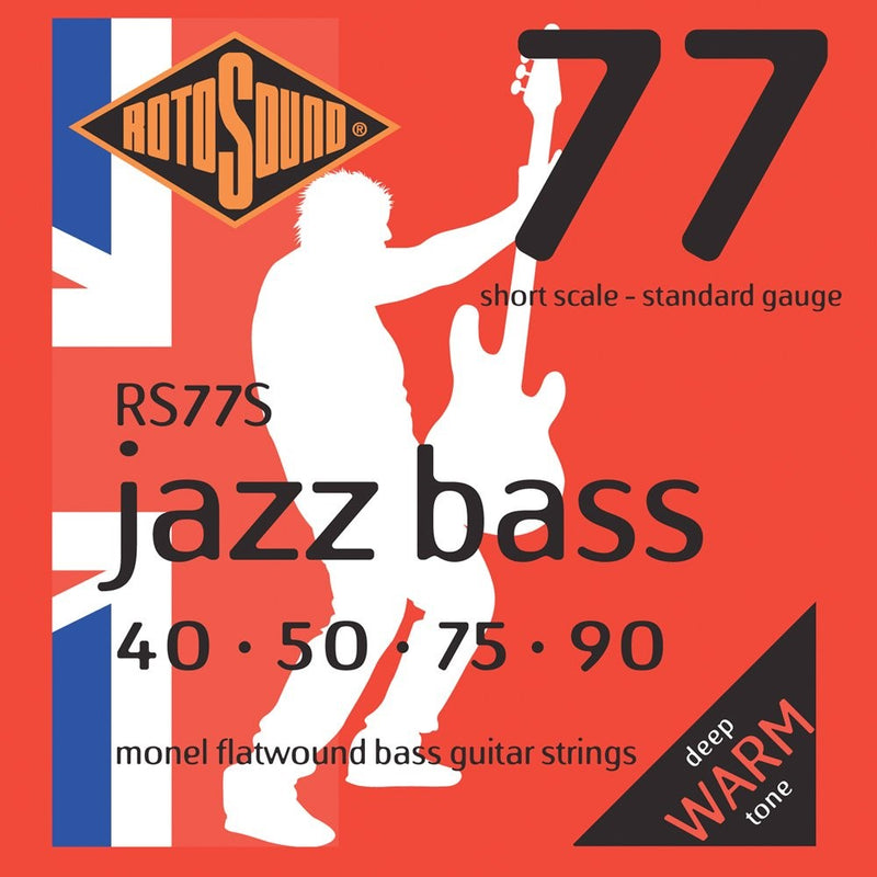 Rotosound RS77S Monel Flatwound Short-Scale Bass Guitar Strings (40 50 75 90)