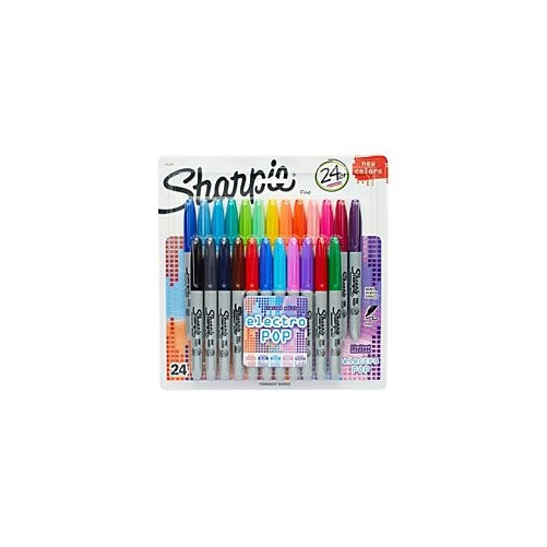 Sharpie Fine Electro Pop Marker, Fine Point, Assorted, 24/Pack (1927350)