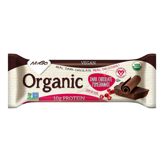 NuGo Organic Nutrition Bar, Dark Chocolate Pomegranate, 1.76-Ounce Bars (Pack of 12)