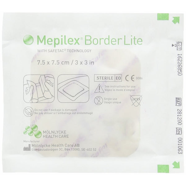 Mepilex Border Lite Foam Dressing 3" x 3" (Box of 5) Molnlycke # 281200