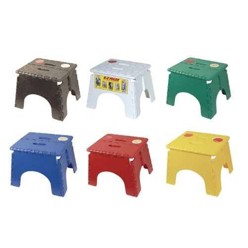 B&R Plastics 101-6AS-ASST E-Z Foldz Folding Step Stool - 9", Assorted Colors