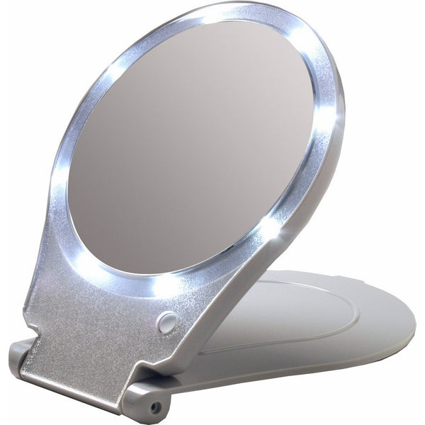 Floxite LED Lighted Travel and Home 10x Magnifying Mirror