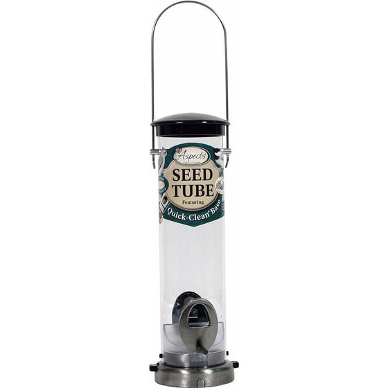 Small Seed Tube Feeder in Brushed Nickel