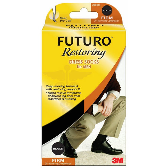 SOCKS MENS DRS 20-30 BLK LGE by Futuro