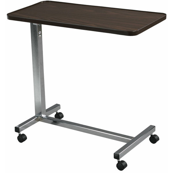 Drive Medical Non Tilt Top Overbed Table, Chrome