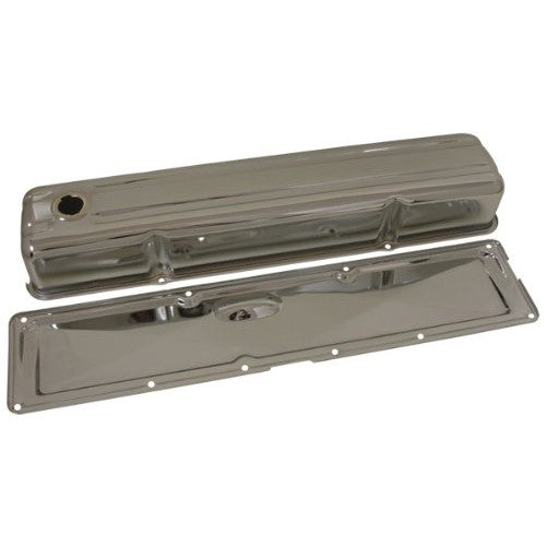 1950-62 Chevy 235 Straight/Inline 6 Cylinder Steel Valve Cover w/ Side Plate - Chrome