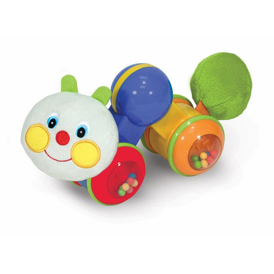 Melissa & Doug K's Kids Press and Go Inchworm Baby Toy - Rattles, Clicks, and Self Propels