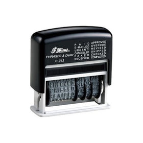 Shiny Self Inking Rubber Date Stamp - S-312 - RED INK Phrase Dater (42514-R)