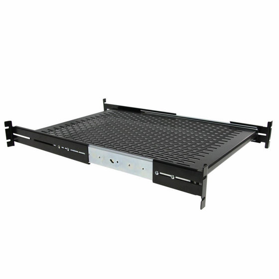 StarTech.com 2U Adjustable Mounting Depth Vented Sliding Rack Mount Shelf- 50lbs/23kg - Sliding Server Rack Shelf - Server Cabinet Shelf