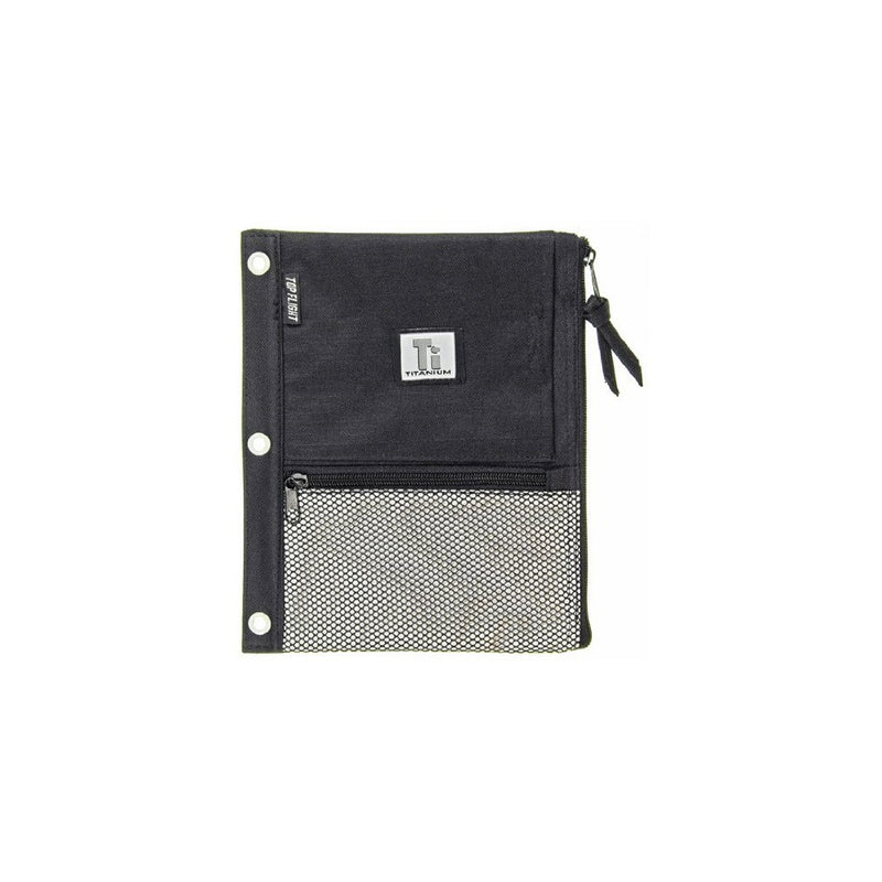 Top Flight Titanium Zipper Pencil Pouch with 4 Pockets, 8.125 x 9.75 Inches, 1 Pouch, Color May Vary (43049)