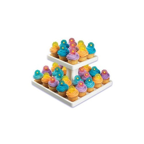 Bakery Crafts 2-Tier Square Styrofoam Cake/Cupcake Stand