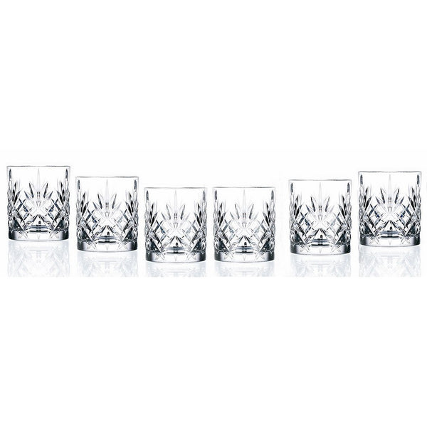 Lorren Home Trends Crystal Melodia Collection Double Old Fashioned Glass Set