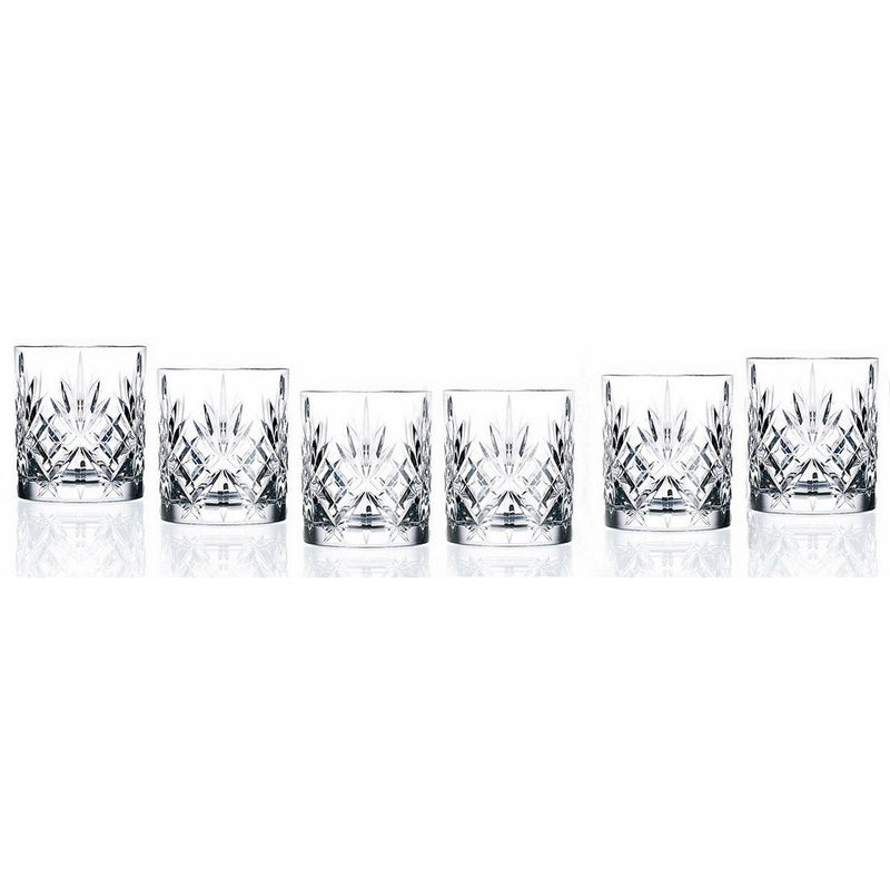 Lorren Home Trends Crystal Melodia Collection Double Old Fashioned Glass Set