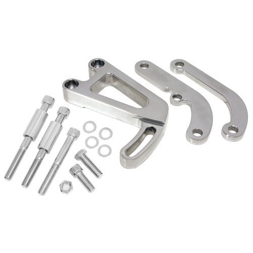 1963-87 CHEVY SMALL BLOCK POWER STEERING BRACKET SET (LWP) - POLISHED