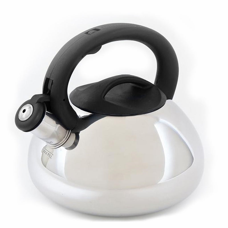 Mr. Coffee Harpwell Stainless Steel Whistling Tea Kettle, 2-Quart, Silver