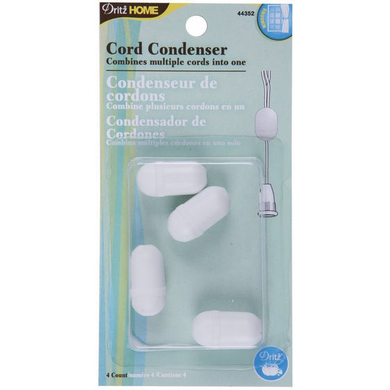 Dritz 44352 Cord Condensers, White, 4-Pack