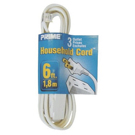 Prime Wire & Cable EC660606 6-Foot 16/2 SPT-2 3-Outlet Cord, White