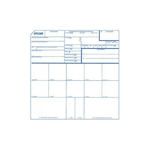 Fingerprint Cards, Applicant FD-258, 25 pack