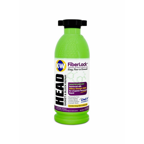 K&W 401224-6 FiberLock Head Gasket & Block Repair - 32 Fl Oz