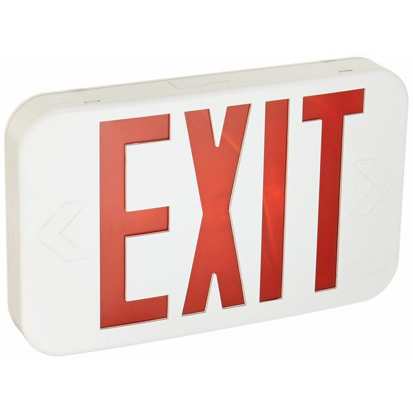 Lithonia Lighting EXR LED EL M6 Contractor Select Red Thermoplastic LED Emergency Exit Sign with Backup Battery