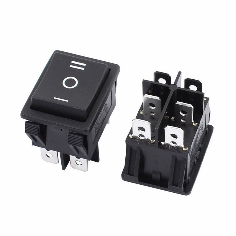 uxcell 2 Pcs 250V/16A 125V/20A AC ON/OFF/ON DPDT Snap in Boat Rocker Switch